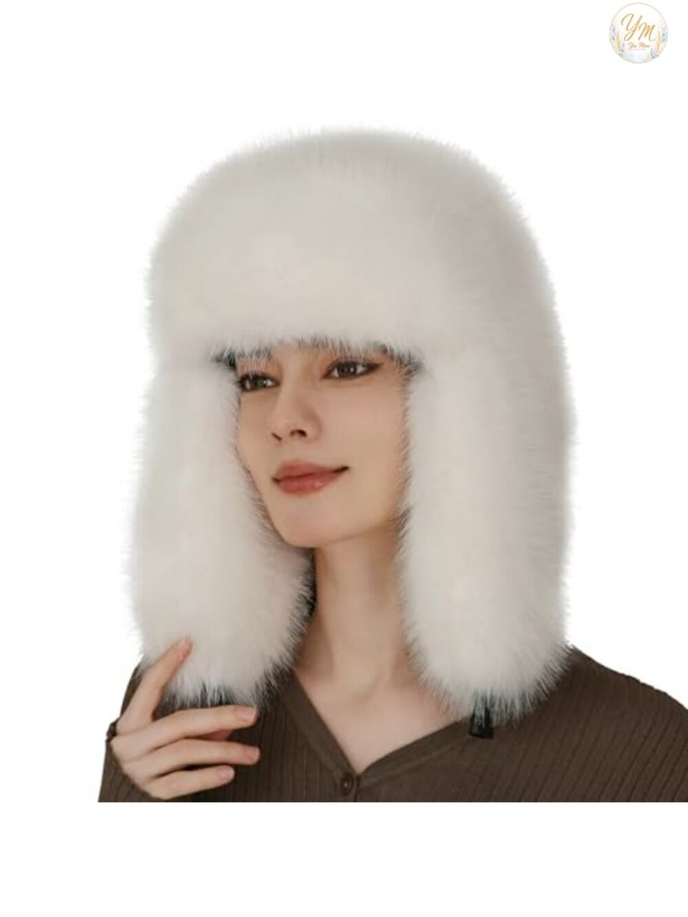 Fluffy Faux Fur Russian Trapper Hat Foldable Ears Winter Cossack